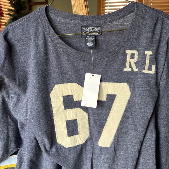 Vintage Polo Jeans Ralph Lauren Shirt Men XXL Blue StitcH RL 67 SIX SEVEN TREND - Picture 6 of 8